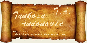 Tankosa Andonović vizit kartica